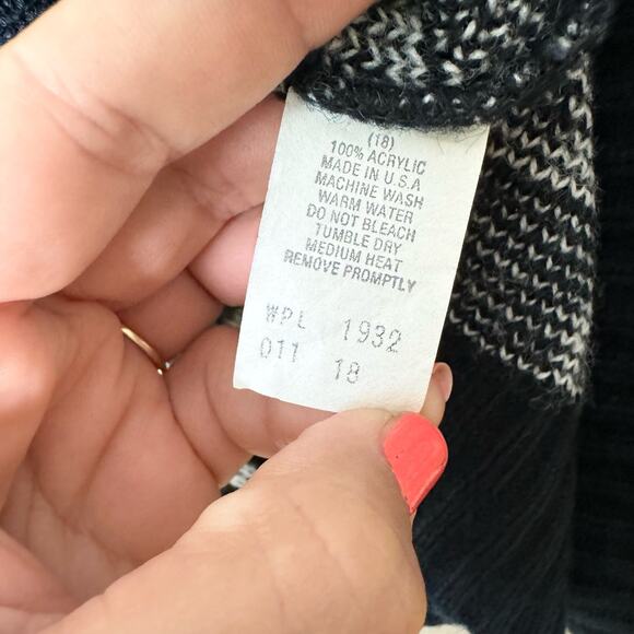 Garland VINTAGE black snowflake mock neck tunic oversized sweater Size 18 - Picture 4 of 5